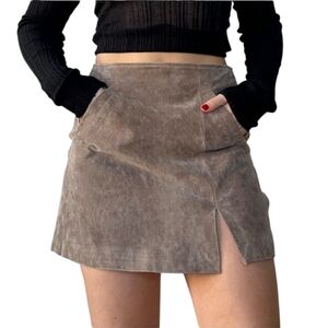 Blank NYC Suede Mini Skirt in French Grey